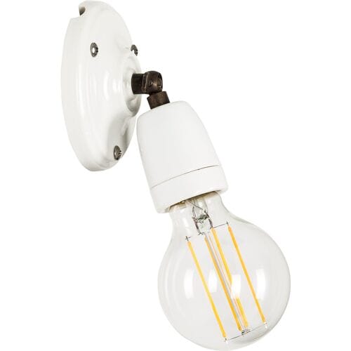 KS Verlichting Wandlamp Esther wit Keramiek E27 fitting klassiek leeslamp