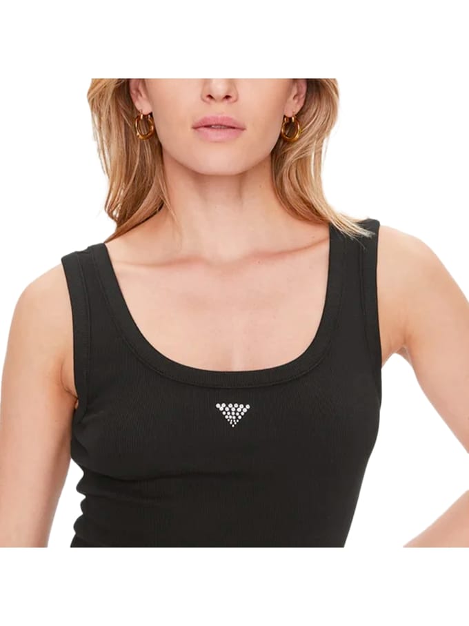 Damestanktop Guess Triangle Bling Rib