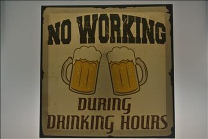 tekstbord wandbord bier mancave  set van 3 stuks