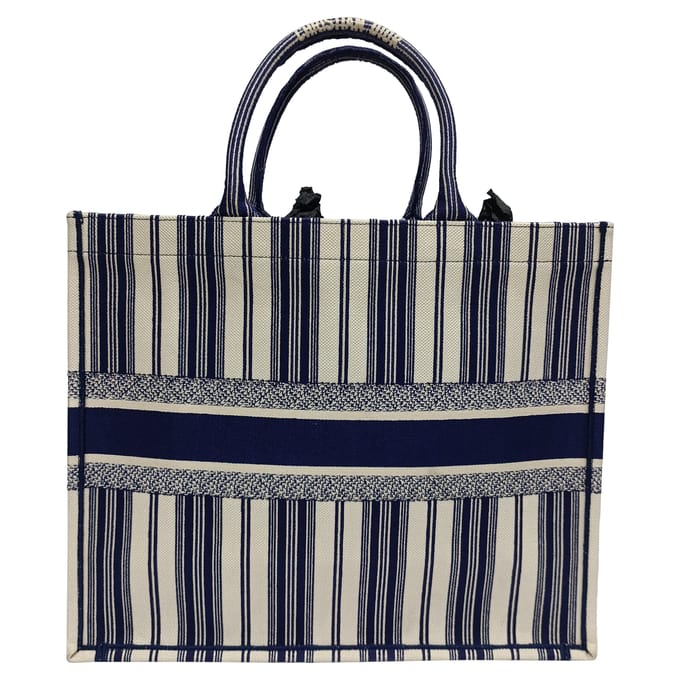 Dior Grote Dior Boek Shopper in Navy Blauw Katoen