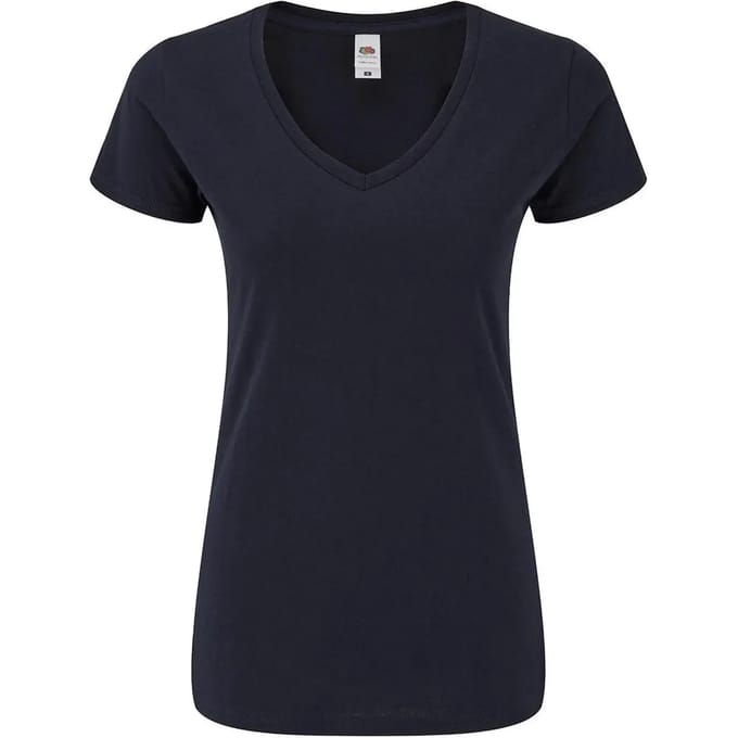 Dames-T-shirt met V-hals Fruit of the Loom Iconic 150