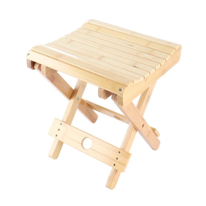 Tabouret Pliant Bambou Salon de Massage Rasage Douche Repose-pieds Maison Portable Siège Pliant beige