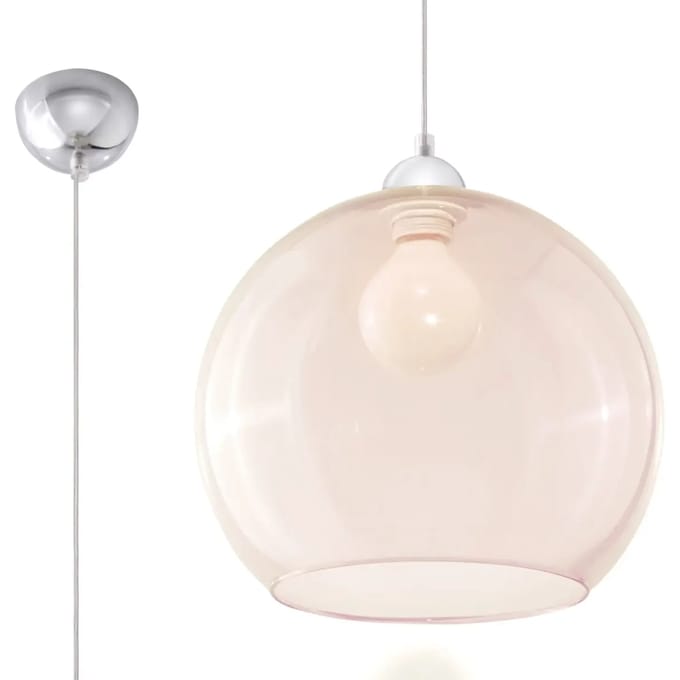 Sollux Lighting Hanglamp Ball - 120x30x30cm - E27 - Champagne - staal/glas