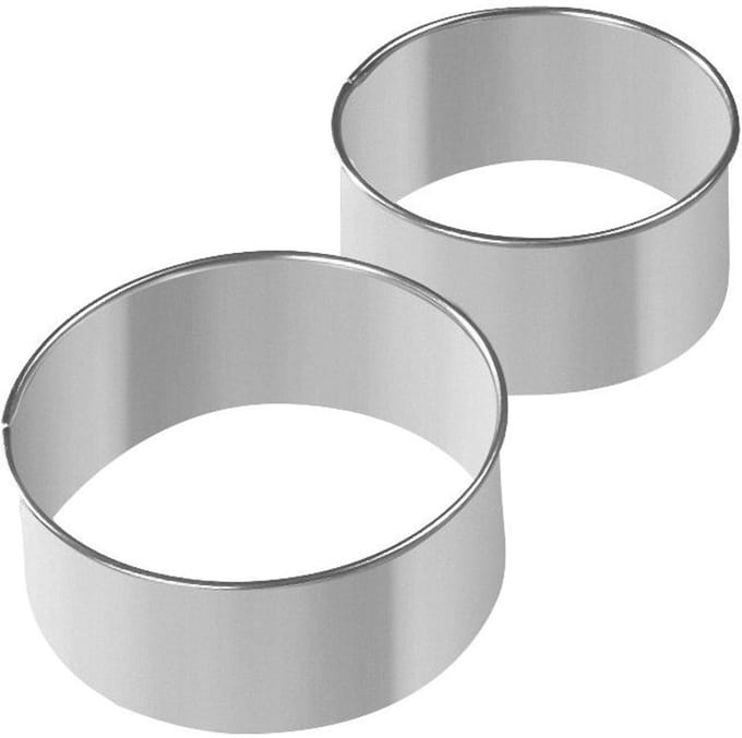 Set van 2 ronde uitsteekvormen voor donuts van roestvrij staal Zenker Uitsteekvormen