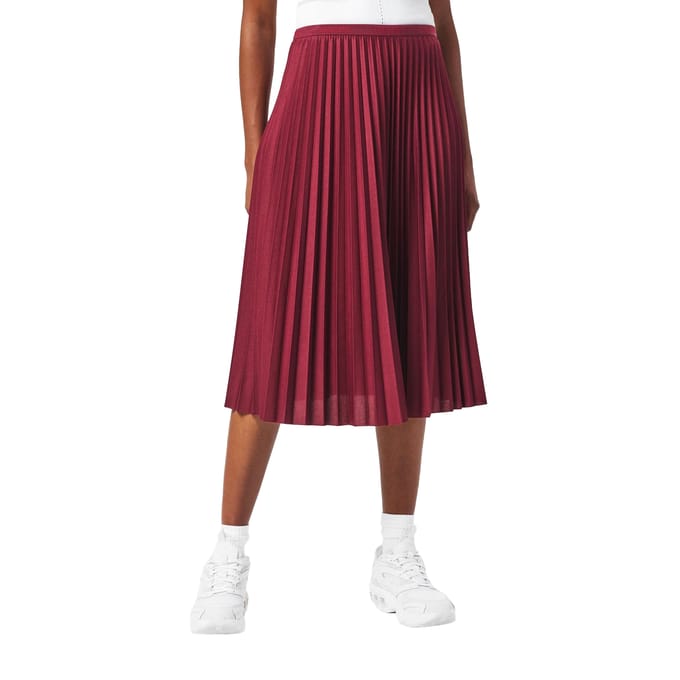 Lacoste Dames/Dames geplooide midi-rok (Rood)