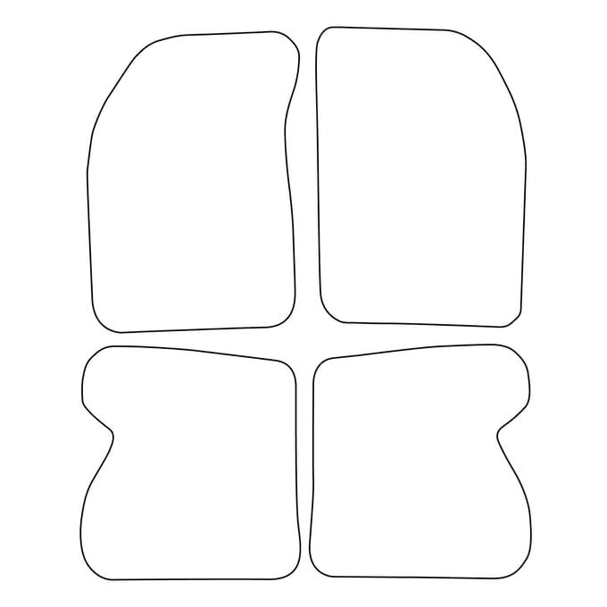 Set veloursmatten geschikt voor Renault Kangoo I 1998-2008 5-deurs - zwarte afwerking