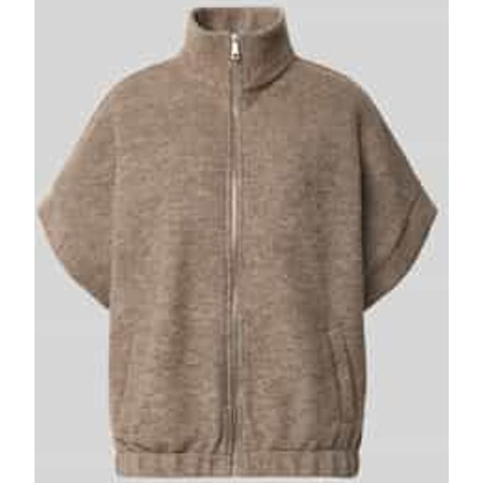 Relaxed fit gebreid jack met opstaande kraag en 1/2-mouwen