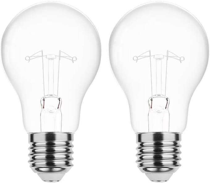 Technik E27 Wolfraam-Gloeilamp Dimbaar 60W - 2700K - Warm Wit - Gloeilamp Globe A55 - 2 stuks