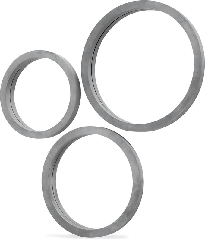Wandspiegel Grijs Betonlook Rond 3 st.