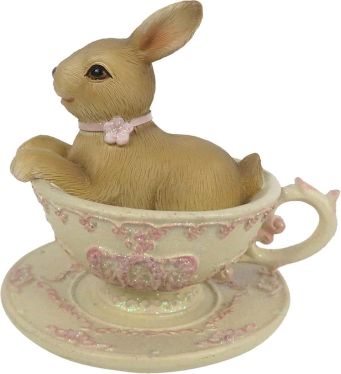 Clayre & Eef Beeld Konijn 8 cm Bruin Polyresin Woonaccessoires