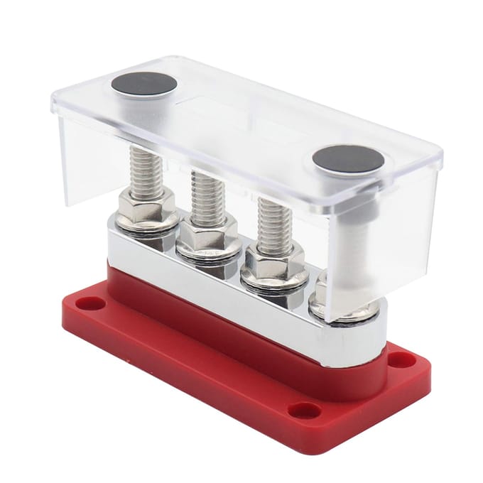 600A stroomverdeelblok-busbar 4 x 3/8 palen 48V DC-busbarbox