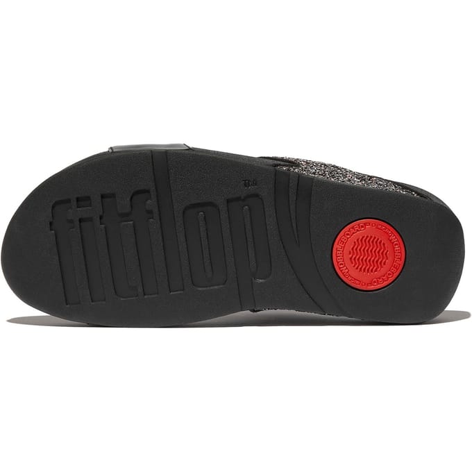 FitFlop Lulu Multi-Tonal Glitter Slides Dames Slippers - Zwart Multi