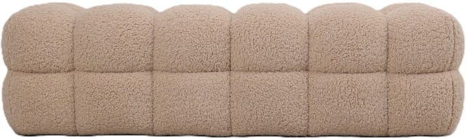 PTMD - Bankje Teddy - Beige - 160x45x43cm