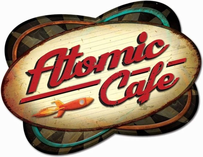 Atomic Cafe Retro Zwaar Metalen Bord 73 x 50 cm