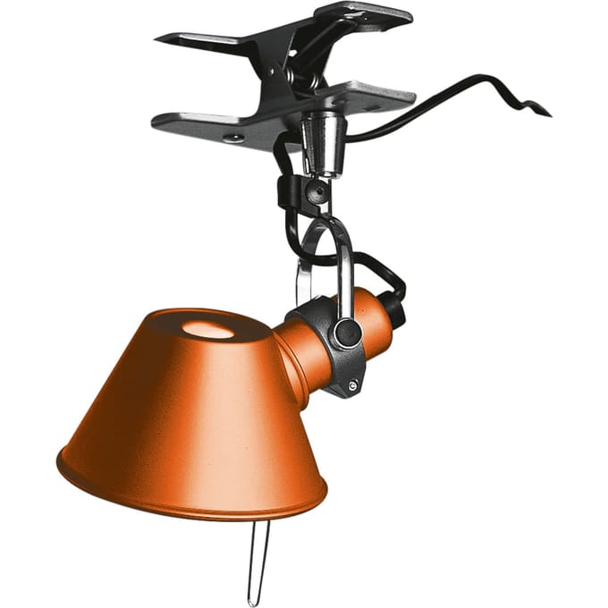 Artemide Tolomeo Micro Pinza Wandlamp Klem Oranje