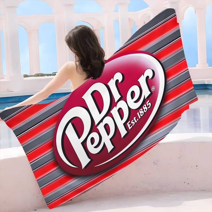 D-Dr P-Pepper Cartoon Microvezel Deken Sneldrogende Strandlakens Oversized Bedrukking Super Absorberend Zwembad Deken Polyester 50x100cm