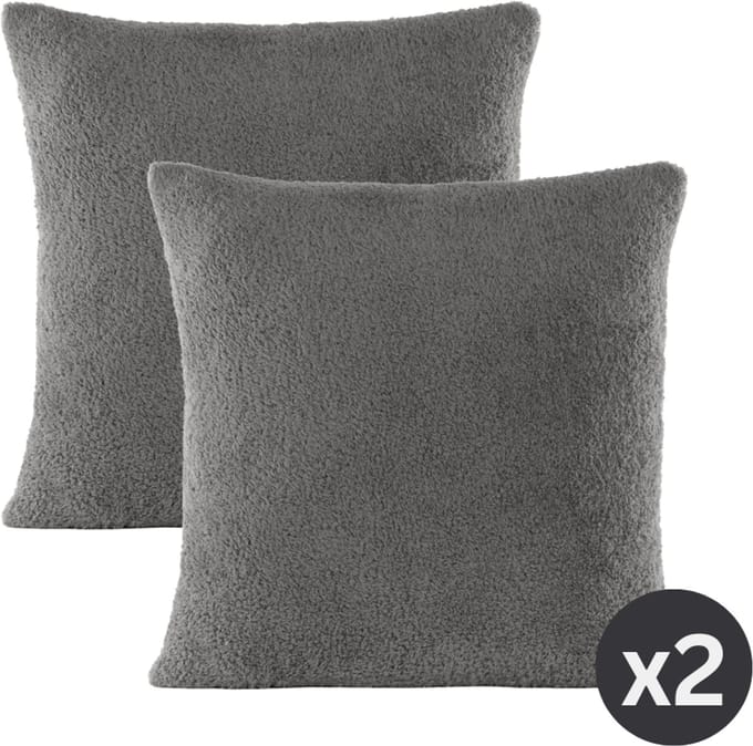 Tiseco - Kussen COCOON (gevuld) - SET/2 - Half fleece - 45x45 cm, grijs