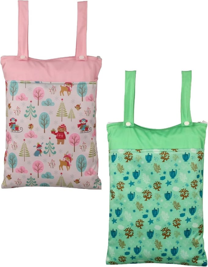 2x Waterdichte Luiertas voor Natte en Droge Was, Herbruikbare Luiertas Organizer Tas
