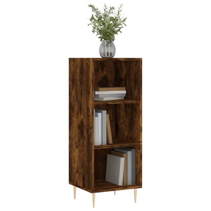 vidaXL - Dressoir - 34,5x32,5x90 - cm - bewerkt - hout - gerookt - eikenkleurig