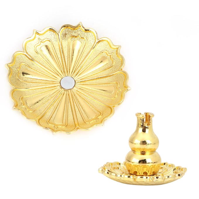 Mini Koperlegering Bloemvorm Wierookstok Standaard Basis Houder Huisdecoratie(gouden) beige