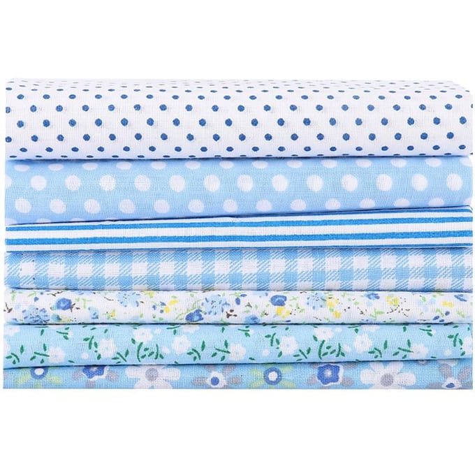 7 pièces set 100 pour cent Coton Batiks Tissu d'Artisanat de Couture pour Portefeuille DIY Housse de Coussin Type 2 white