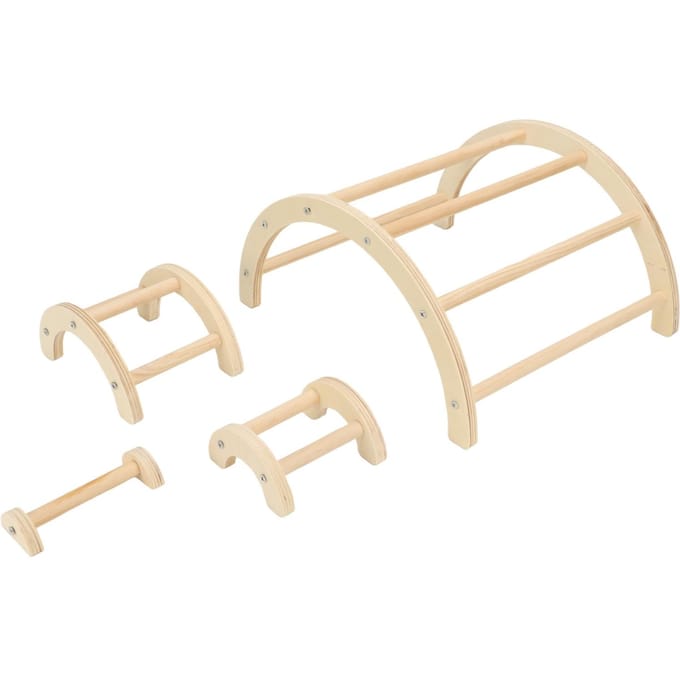 Perchoir à Poulet Griffe Meulage Structure Stable Forme d'Arche Support en Bois pour Ferme Animal de Compagnie Poulailler beige