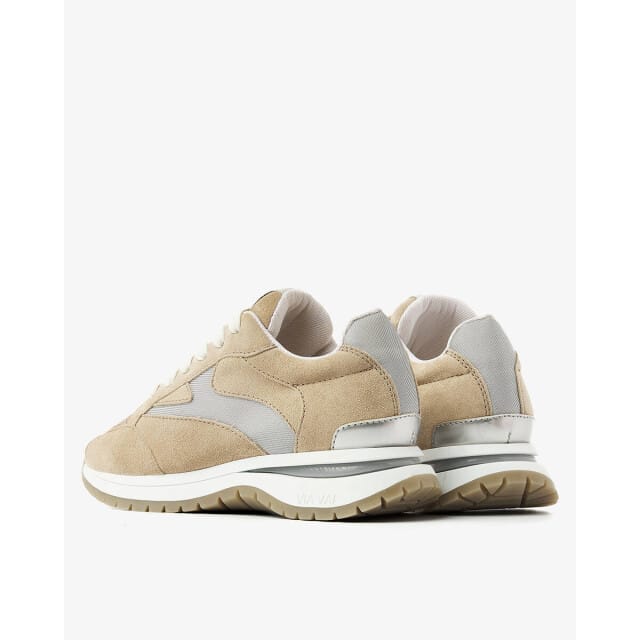 VIA VAI Usher Riggs Sneakers dames - Leer,Mesh,Su�de - Beige