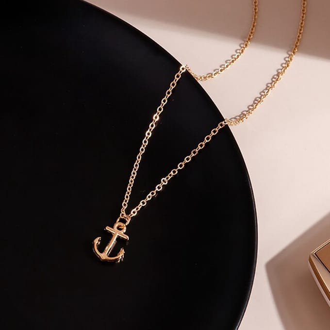 Ketting met hanger Anker goudkleur