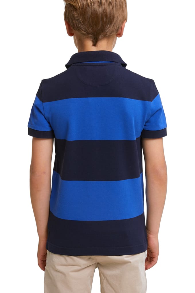 River Woods Custom Fit Striped Stretch Polo Navy/evening Blue Größe: 4 | Hemden Outlet | kids | Blau
