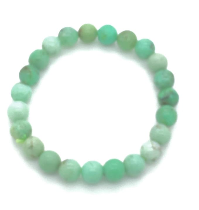 Chrysopraas edelsteen armband 8 mm groen zuiverend vertrouwen maat 18