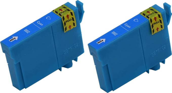 KATRIZ® huismerk inkt voor|Epson T0802|12ml | ( 2stuks) - Met chip