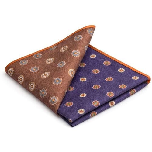 Schoenaccessoires Suitable Pochet Reversible Dots Navy en bruin