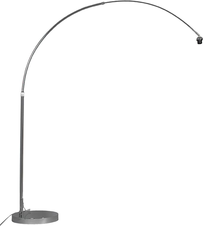 QAZQA Arc - Staande booglamp - 1 Lichts - 170 cm - chroom