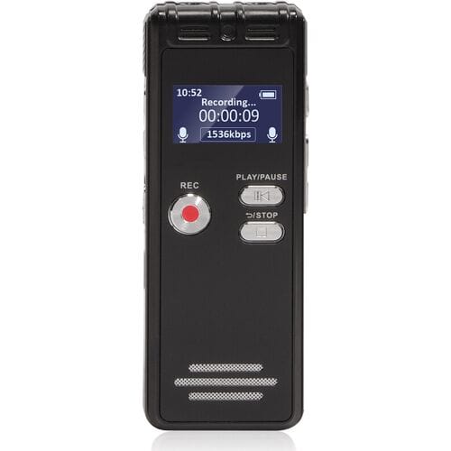 Rexsun 64GB Draagbare Digitale Voice Recorder met LCD-scherm, ABS Aluminium Legering in Grijs, L15