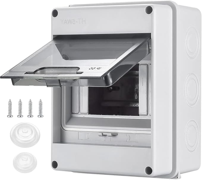 IP65 Verdeeldoos voor Opbouw, Klein en Compact, 1-Rij voor 5 Modules, Ideaal voor Tuin, Kelder en Garage