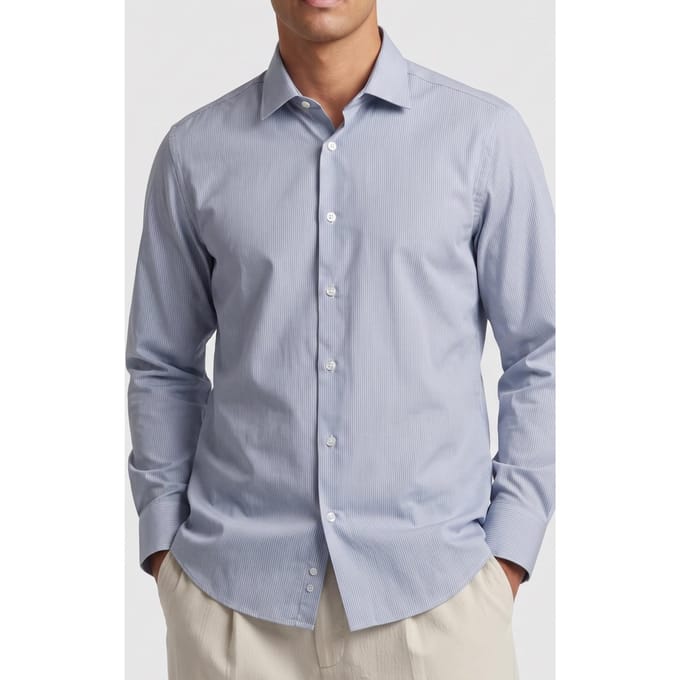 Calvin Klein Regular Perf Solid Shirt Teal Blue Taglia: 43 | Camicie Business Outlet | Uomo | Blu