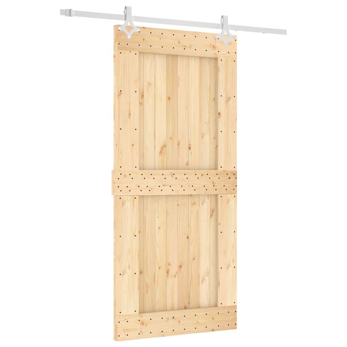 vidaXL - Schuifdeur - 95 - x - 210 - cm - Massief - Pine - Hout - (Onbehandeld)