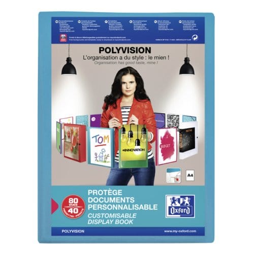 Showalbum Oxford Polyvision A4 40-tassen PP blauw