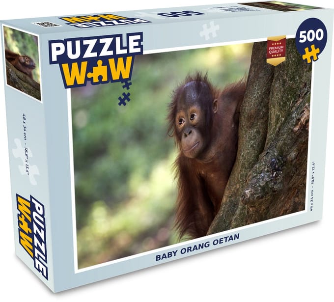 Puzzel Baby - Orang oetan - Boom - Legpuzzel - Puzzel 500 stukjes