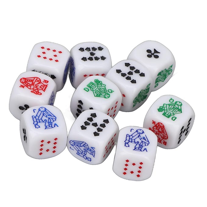 20 Pièces Dés à 6 Faces Dés de Jeu Standard Dés Imperméables à Coins Arrondis pour Jeux de Société Blanc blanc