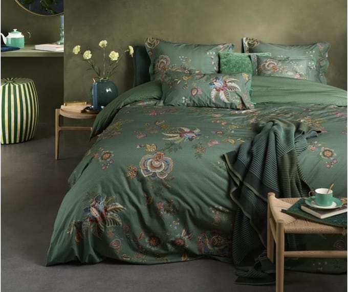 Pip Studio Dekbedovertrek Cece Fiore Green Lits-jumeaux