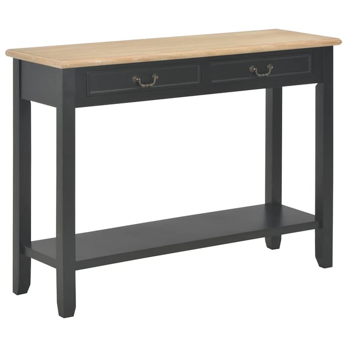 vidaXL - Wandtafel - 110x35x80 - cm - hout - zwart