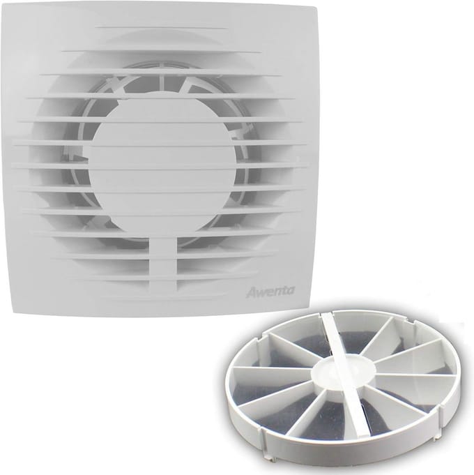Badkamerventilator Kort Inbouw Kortste Inbouwdiepte Ø 100 mm Ventilatie