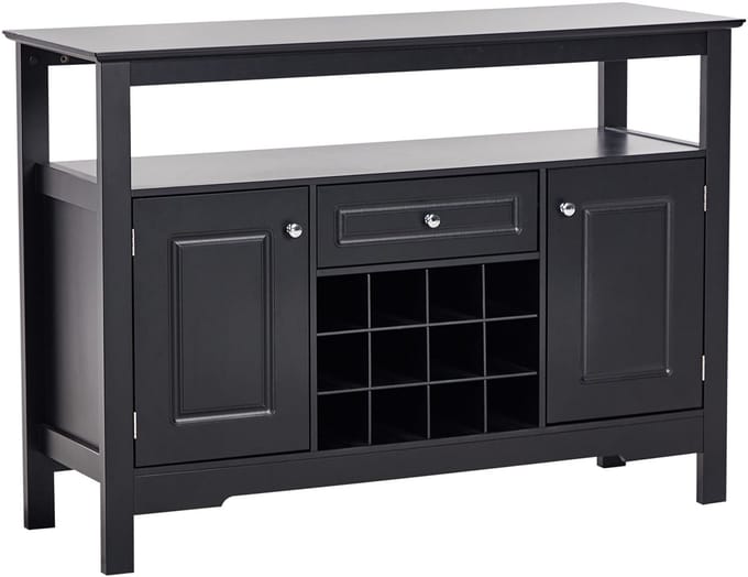 TIMBOON - Wijnkast - Zwart - MDF