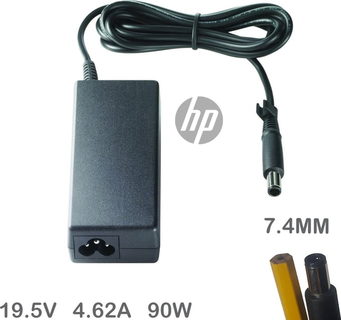 HP origineel big pin adapter 90w 19v 4.7a - met 7.4mm (extra) dikke connector