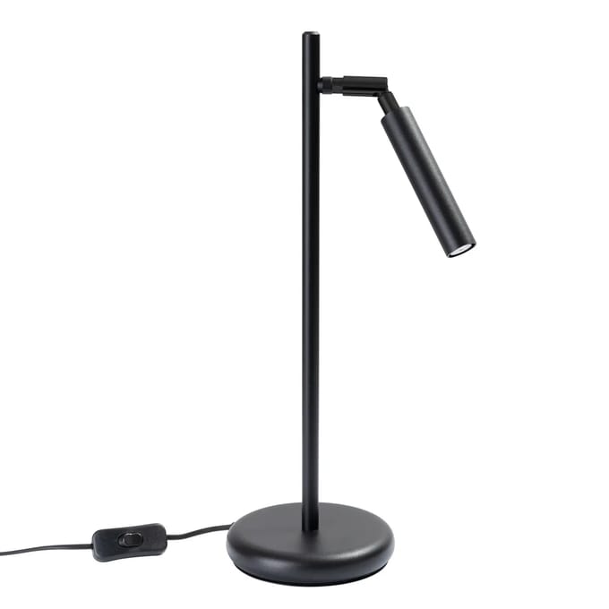 Tafellamp PASTELO met verstelbare buiskap - Sollux Lighting - IP20 - Zwart staal behuizing - 14 x 20 x 43 cm - 1 x G9 LED, exclusief lichtbron - Max. 8 W - Moderne tafellamp voor gang, hal en woonkamer