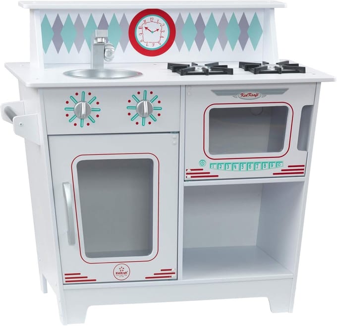 Houten Speelkeuken Wit voor Kinderen met Oven en Magnetron