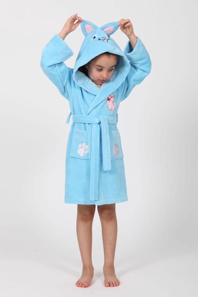 Kinderbadjas / Baby Blauw kleur / 7-8 jaar