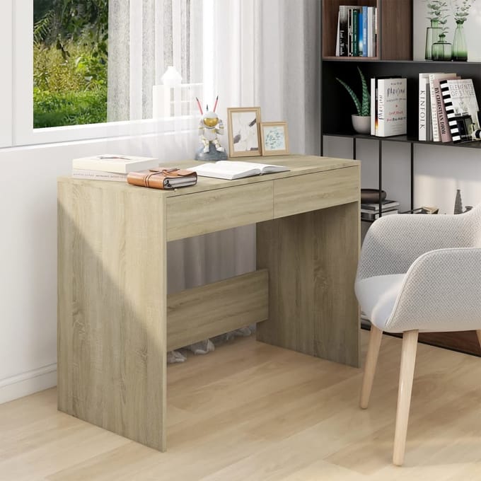 vidaXL - Bureau - 101x50x76,5 - cm - bewerkt - hout - sonoma - eikenkleurig