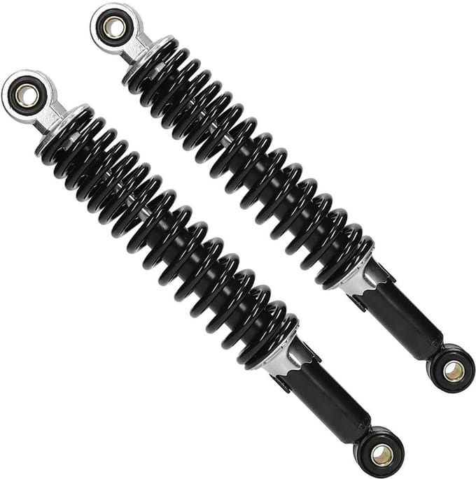 MKX Schokbrekerset 300mm Gilera Citta, Puch Maxi, Tomos zwart/chroom